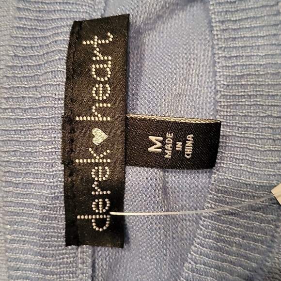 3/$30 Rue 21 Derek Heart Powder Blue Lace Up Sweater - Picture 5 of 10